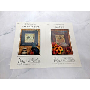 2000 Hillside Samplings Cross Stitch Patterns Set of 2 Halloween Thanksgiving